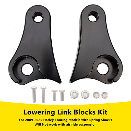 1.5" Lowering Link Blocks Kit For Touring Street Glide Road King Electra 2009-25