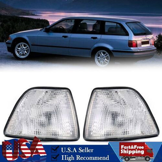 Solid Spare Corner Lights For Bmw E36 3-Series 4Dr Sedan/Hatchback 1992-1998 White