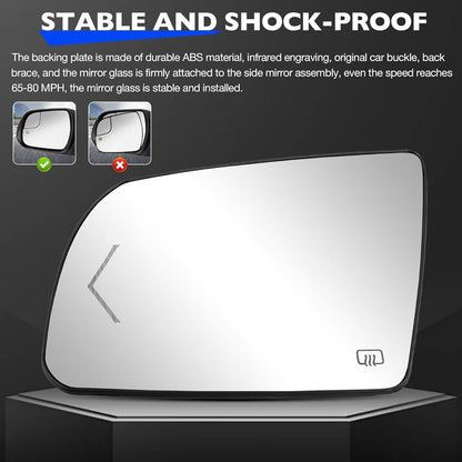 Heated Signal Left Driver Side Mirror Glass For 2007-2020 Toyota Tundra Sequoia