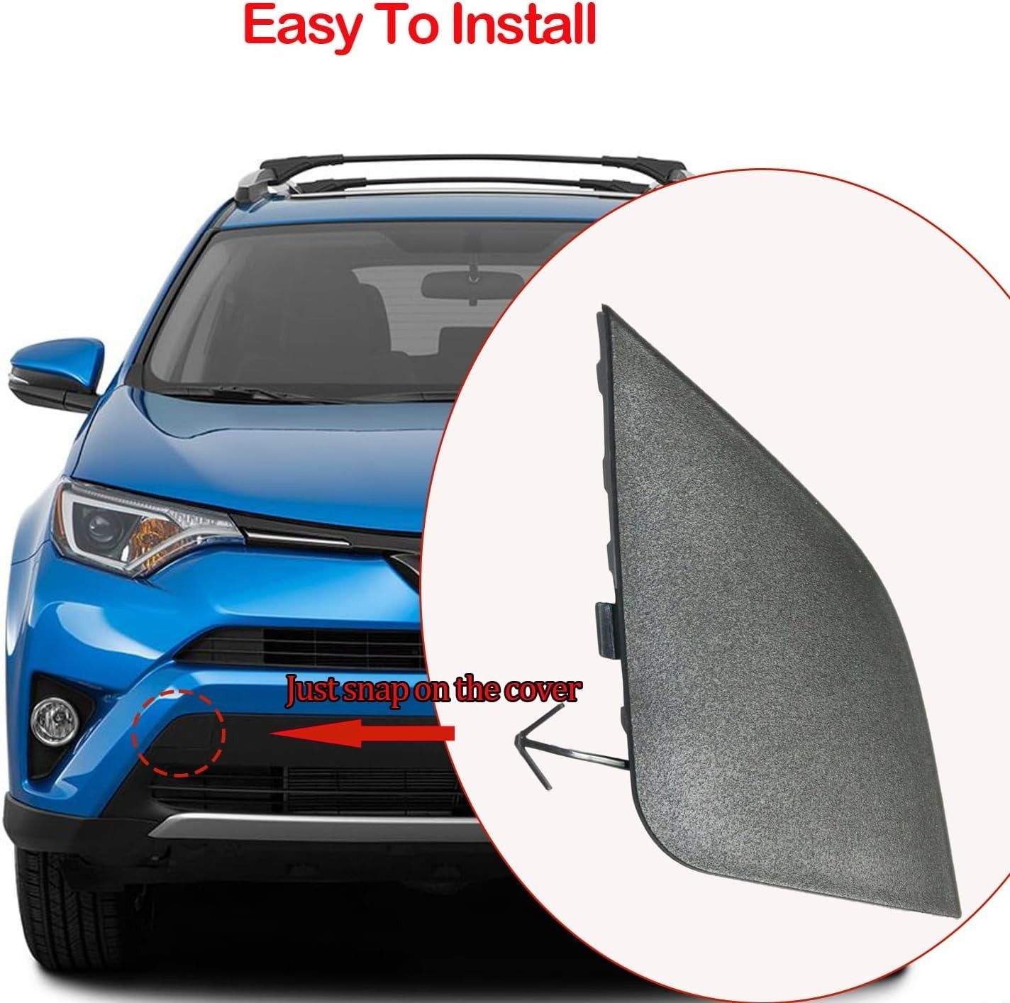 2* for 2016-2018 Toyota RAV4 Front Bumper Tow Hook Eye Cover Cap Car Accessories