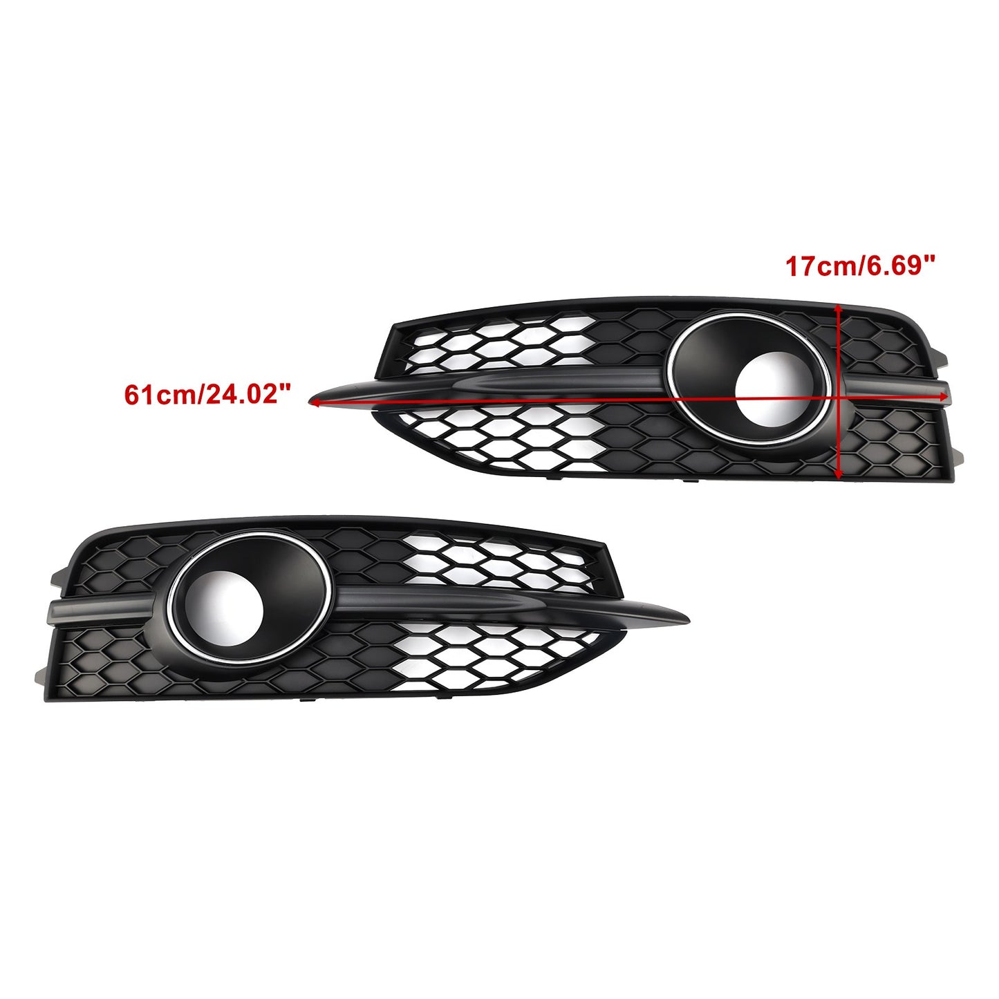 Black Front Bumper Fog Light Grille Cover Bezel Fit Audi A7 S-Line S7 2012-2015
