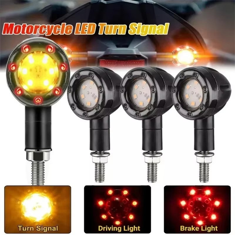 4X Motorcycle LED Turn Signals Blinker Light For Harley BMW Honda Chopper Bobber