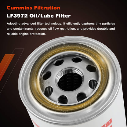 3X LF3972 Oil Lube Filter For 89-15 Dodge Ram 2500 Fleetguard Cummins 5.9L 6.7L