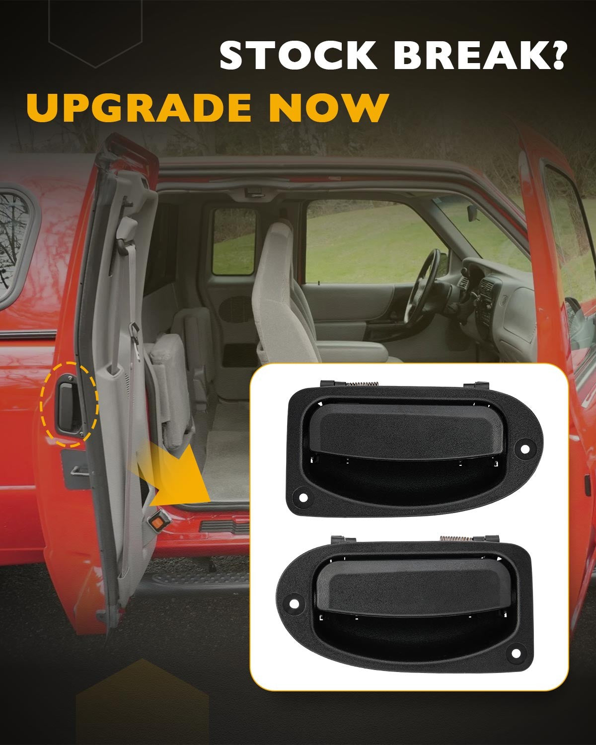 Interior Door Handles Rear Driver & Passenger Side For 1993-11 Ford Ranger Mazda
