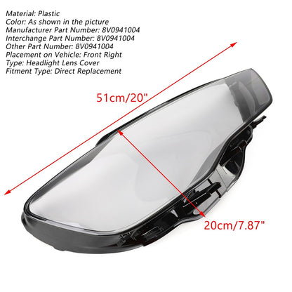 Headlight Cover Headlamp Lens Right For Audi A3 2013-2016 Clear