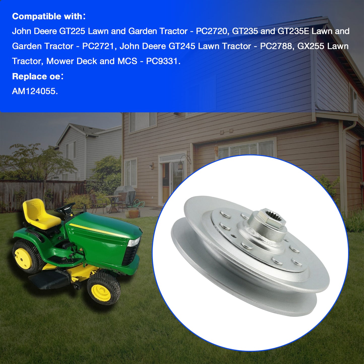 AM124055 Transmission Idler Pulley For John Deere GT225 235 245 255 Lawn Tractor