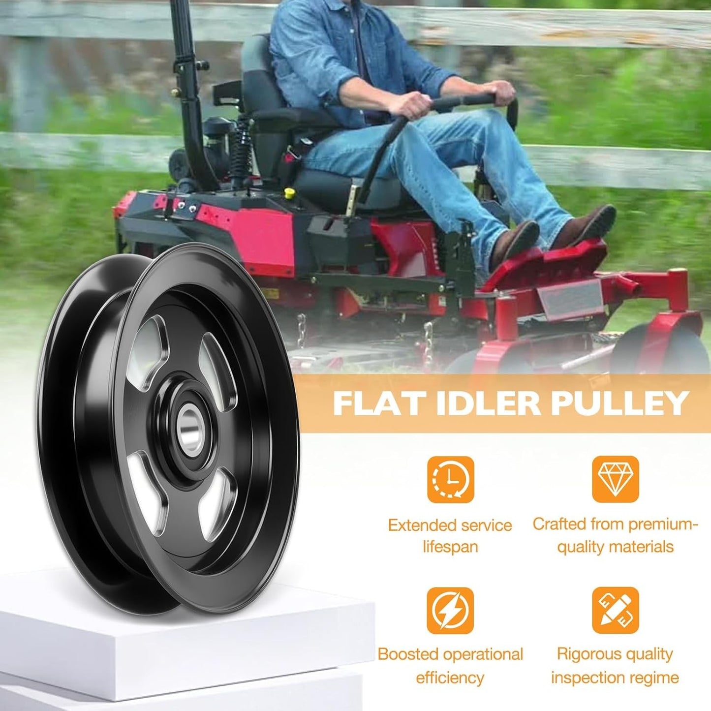132-9425 Deck Flat Idler Pulley For Exmark Lazer Z Titan Toro 103-8743 116-4668