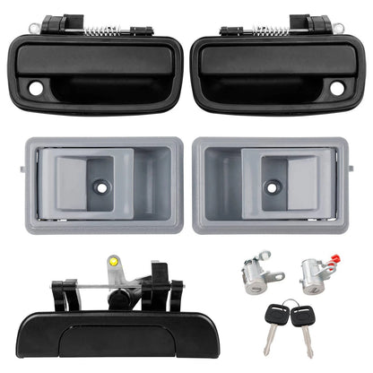 Exterior Interior Tailgate Door Handle Lock Cylinder Key For 95-00 Toyota Tacoma