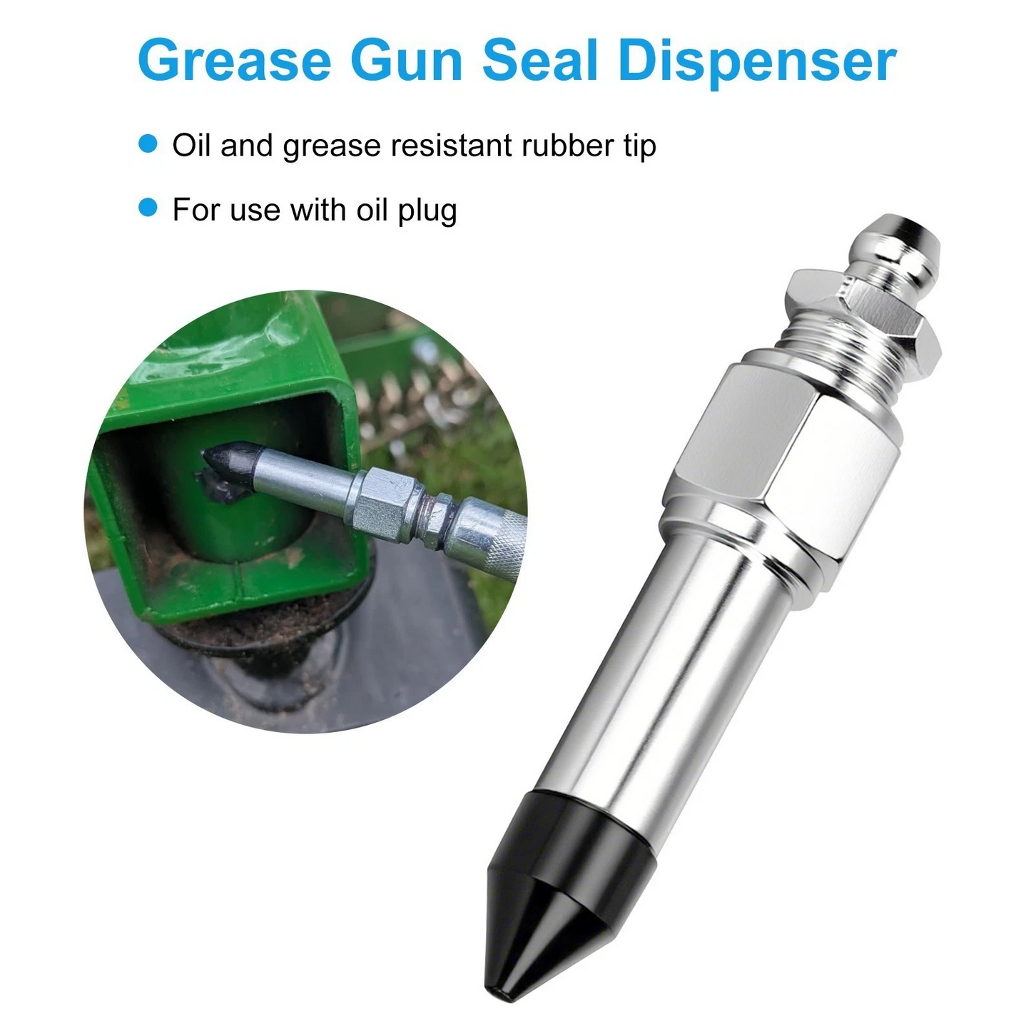 7pcs Grease Gun Accessory Kit Needle Tips Elbow Adapter Dispenser Rubber Nozzle