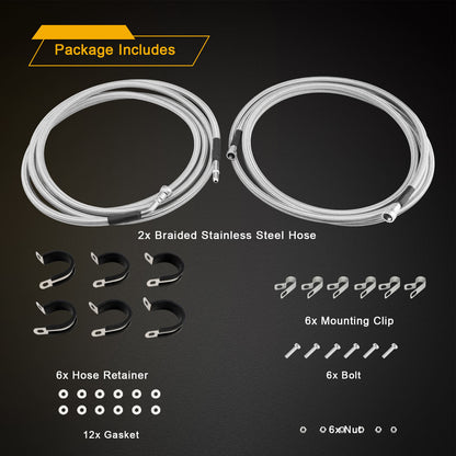 QFF0015SS Fuel Gas Line Kit Complete Repair Lines For 05-10 Chevy Cobalt Hhr G5
