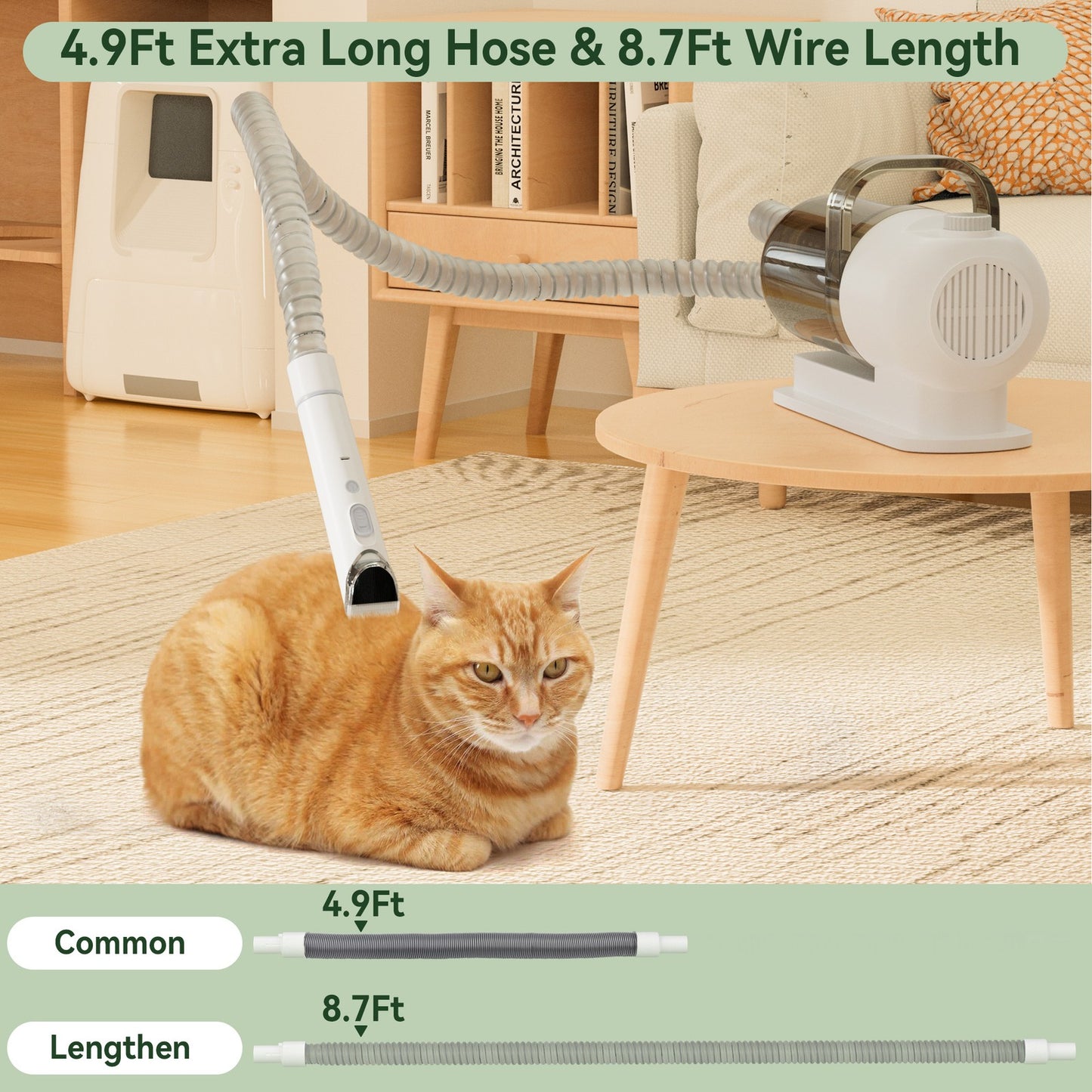 5 In 1 Pet Grooming Kit Vacuum Suction Professional Pet Hair Clipper