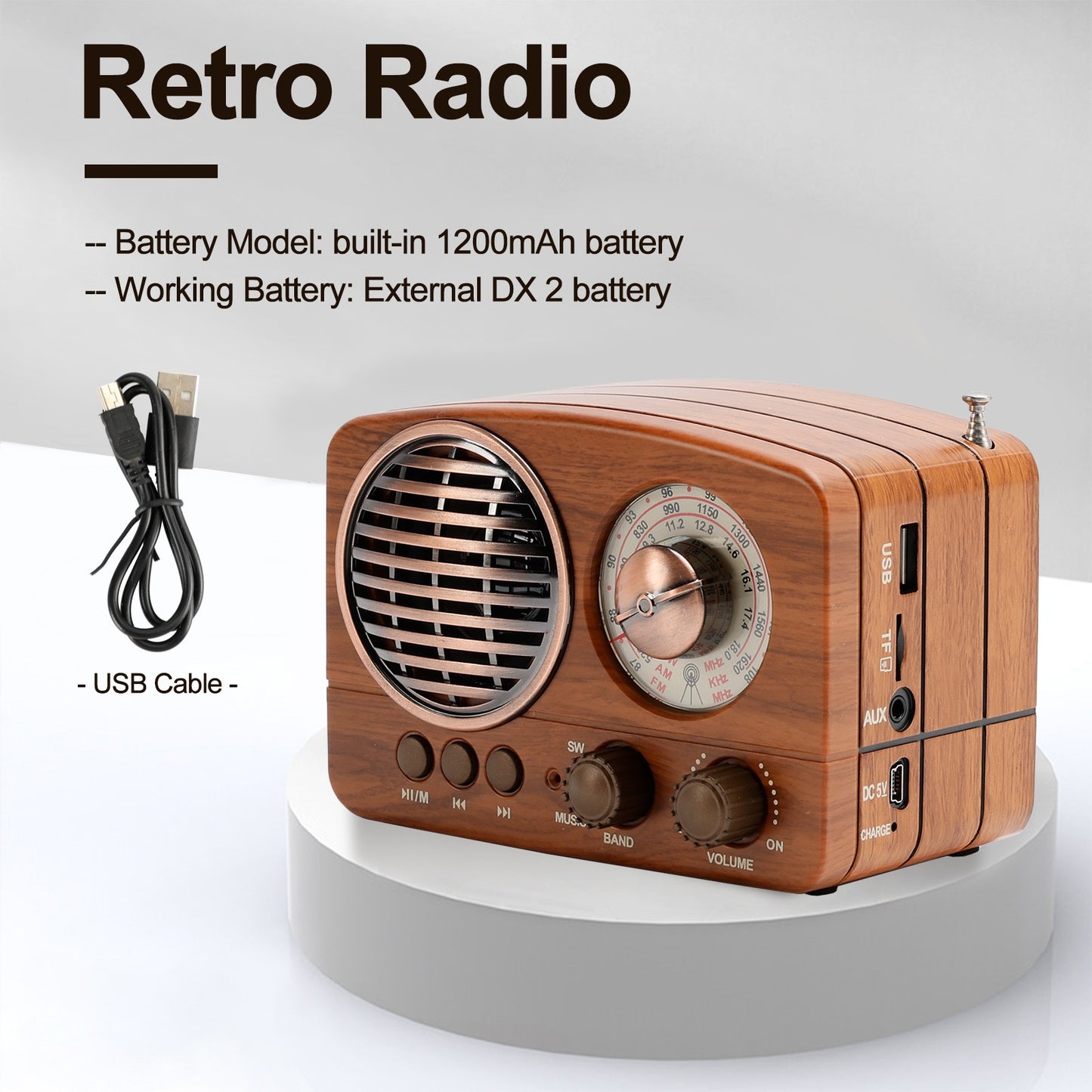 Retro-Style Decorative Radio Mini Multifunction Music Player Bluetooth Speaker*