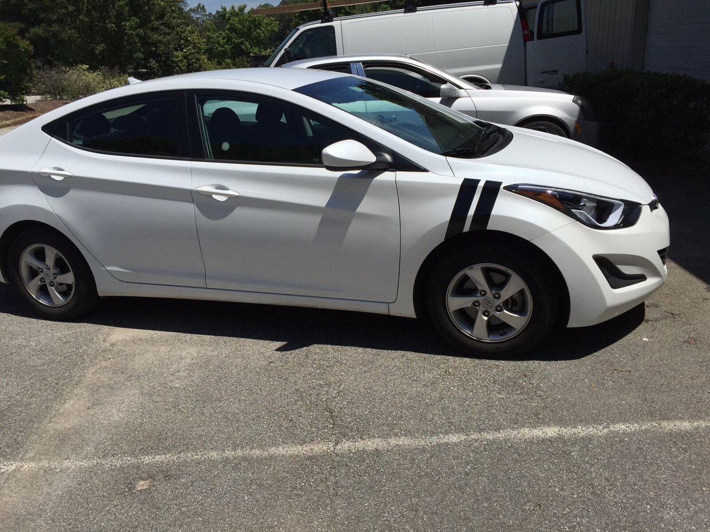 3" Dual Fender Stripe Hash Mark Stripe Decal Graphic Kit For Hyundai Elantra