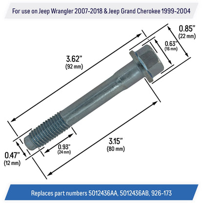 Front Wheel Hub Bolt for Jeep Wrangler Grand Cherokee - 926-173, 5012436AA (3)