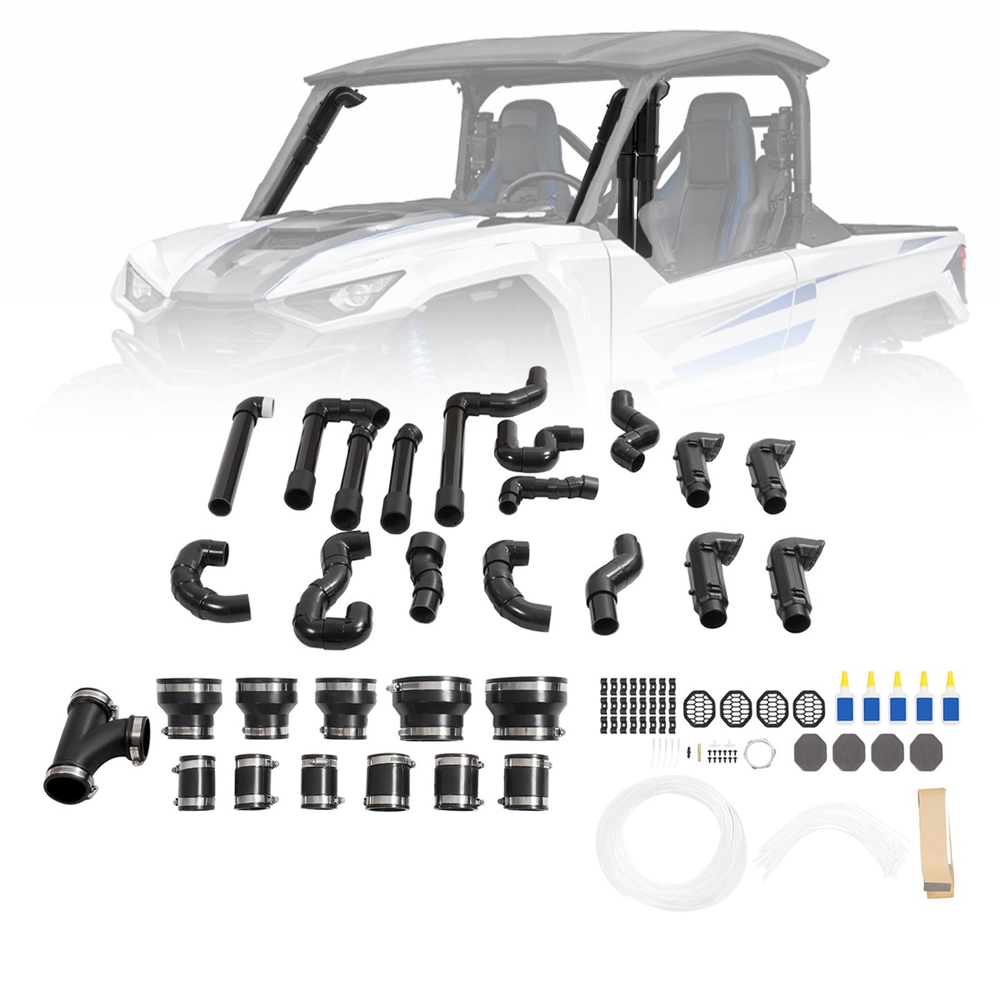 Solid Spare Black Off Road Snorkel Kits For Yamaha Wolverine RMAX2 1000 Sport 2021 2022 2023