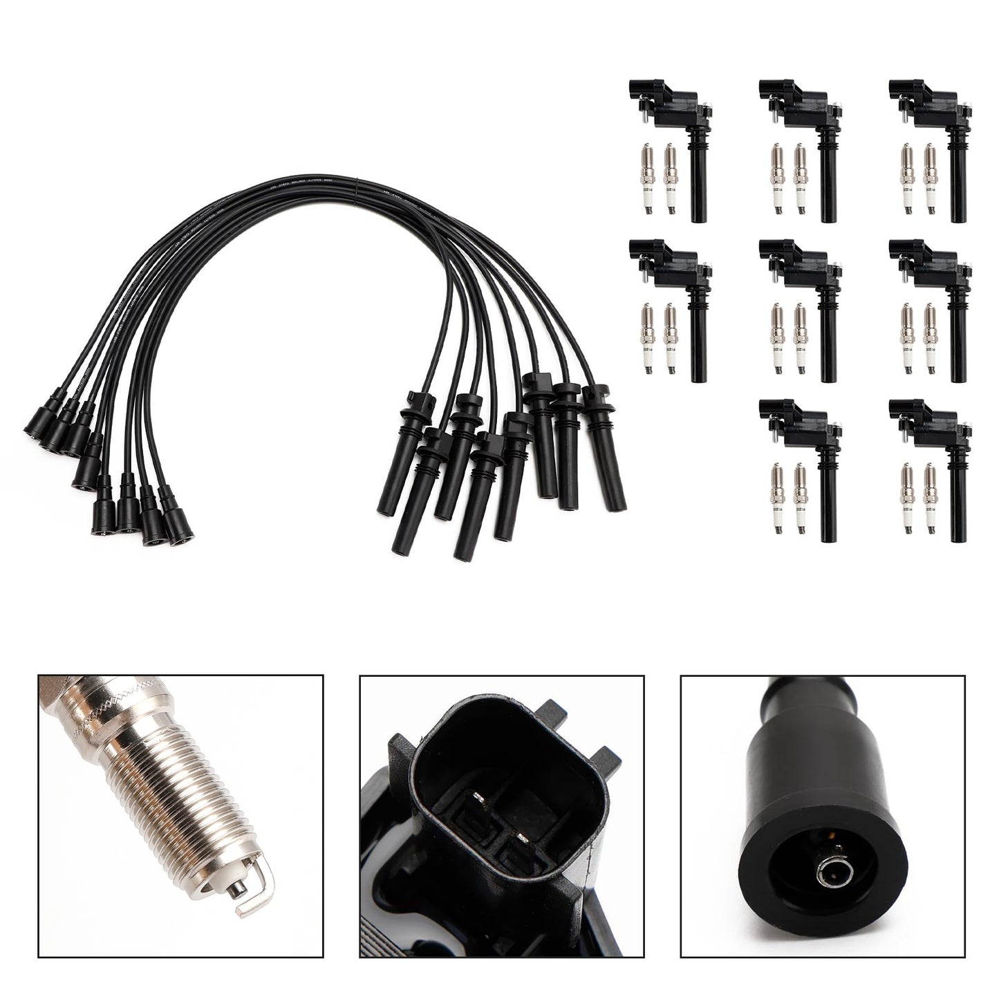 UF378 Ignition Coil+Spark Plug+Wire set For Dodge Ram 1500 2500 3500 5.7L V8  ..