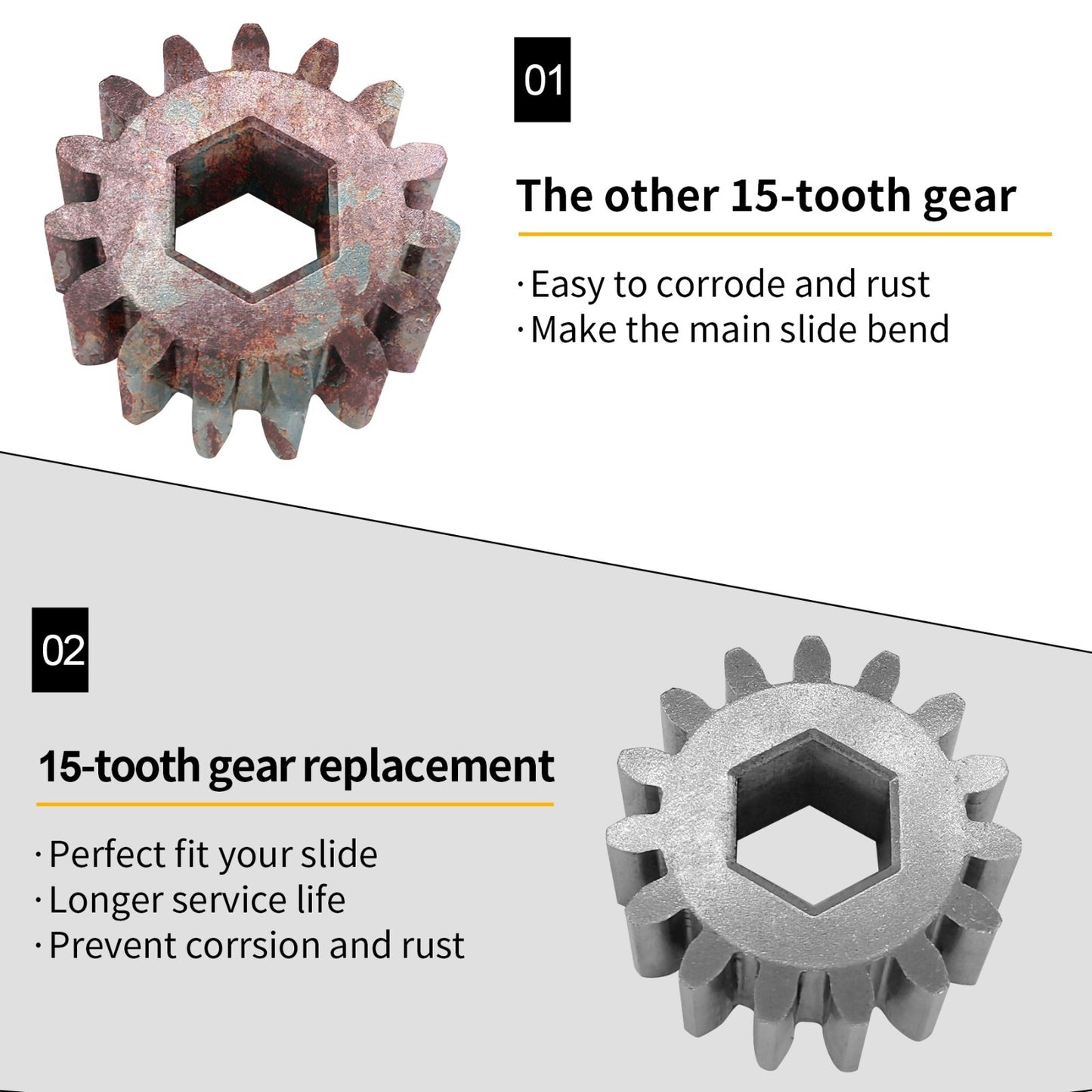15-Tooth Spur Gear for Hydraulic/Electric Through-Frame Slide-Out on RV ‎700612