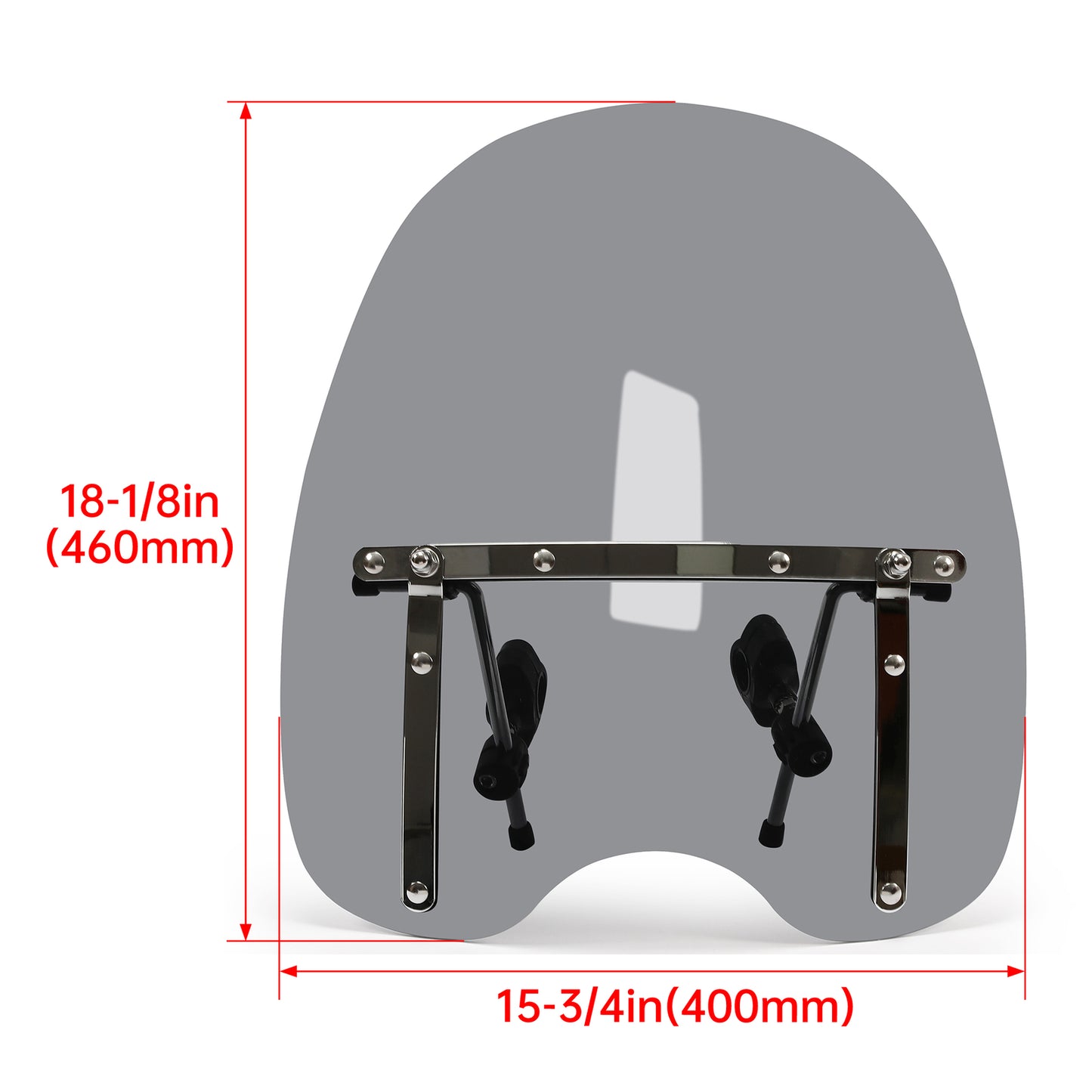 Solid Spare Smoke 18"x16" Motorcycle Windshield For Yamaha V Star Honda Valkyrie 1500 1800