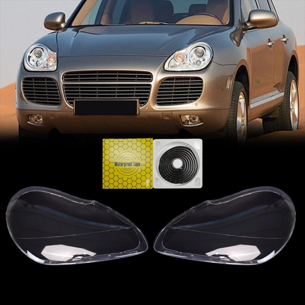 For Porsche Cayenne 2003-2006 Car Headlight Clear Lens Headlamp Cover Shell+Glue