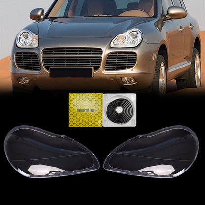 For Porsche Cayenne 2003-2006 Car Headlight Clear Lens Headlamp Cover Shell+Glue