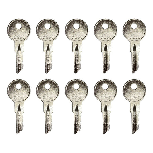 Solid Spare (10) Ignition Key For Crown Forklift Walkie Wave - C250, 170151-001, 089216-001