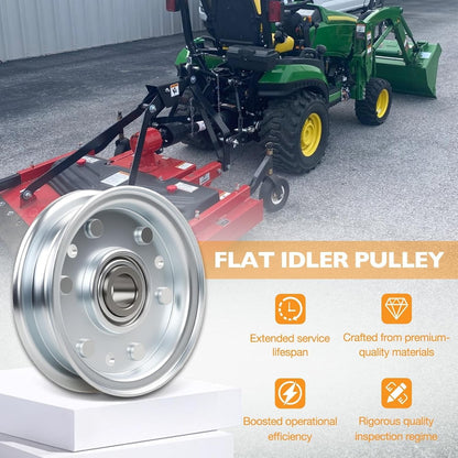 4Pcs 164090 Idler Flat Pulley For RFM Series 4' 5' 6' Finish Mower Lawn Tractor