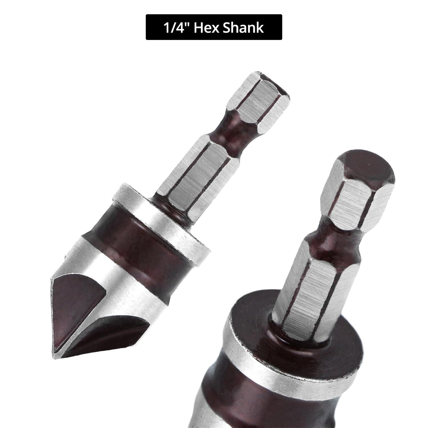 5Pcs 1/4" Shank HSS Countersink Drill Bit 82?? 5-Flute Cobalt M35 Chamfer Cutter