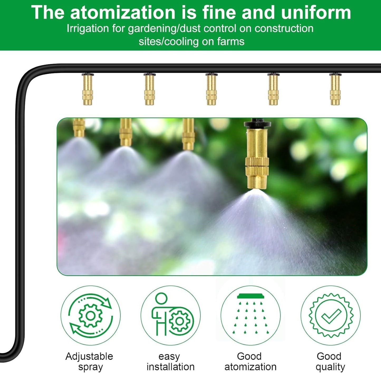 30Pcs Adjustable Misting Nozzle Gardening Watering Brass Spray Sprinkler Set US