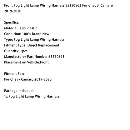 Front Fog Light Lamp Wiring Harness 85150863 For Chevy Camaro 2019-2020