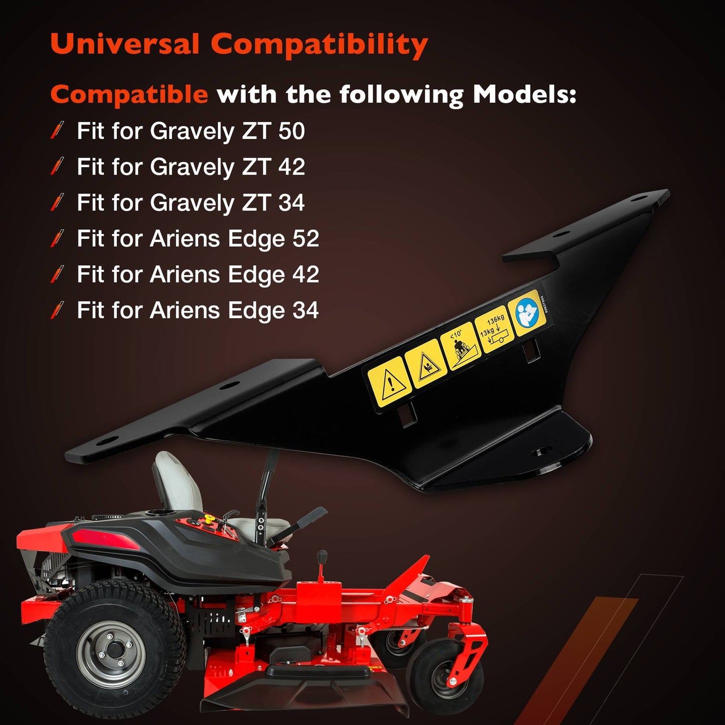 71502800 LawnMower Trailer Hitch For Gravely ZT 50 Ariens Edge Zero Turn Mower