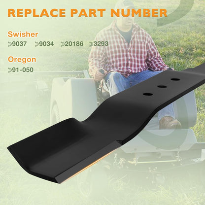 20.5" X 2.25" Lawn Mower Blade & 122" 47" Belt Set For Swisher Finish Cut Mowers
