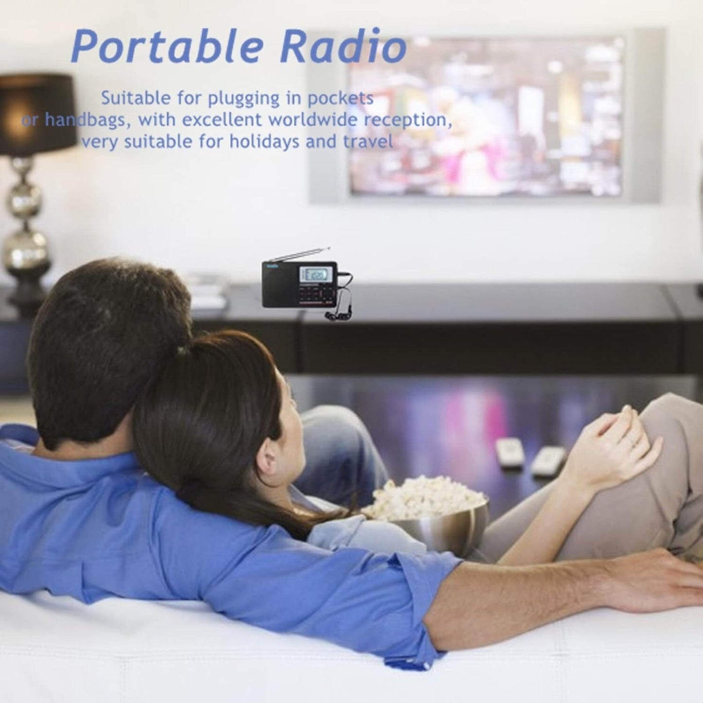 Portable Full Band AM/FM/SW/MW/LW Radio Digital Stereo Speaker Player+Headphones