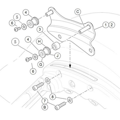 Solid Spare Black Docking Hardware Kit 4 Point For Harley Davidson Touring 2014-2026 2023