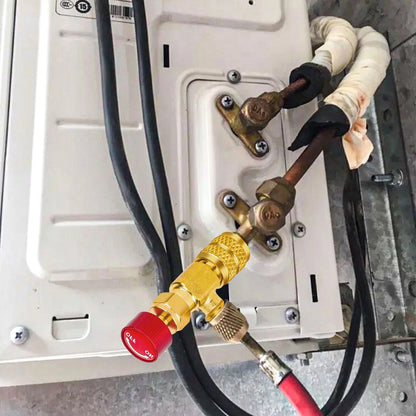 4pcs Air Conditioning Refrigerant Charging Valve, Safety Adapter for R22 R410A