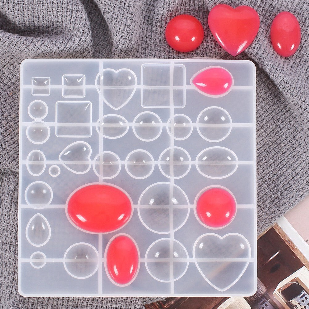35PCS DIY Silicone Resin Mold Jewelry Casting Epoxy Pendant Tray Mould Craft Kit