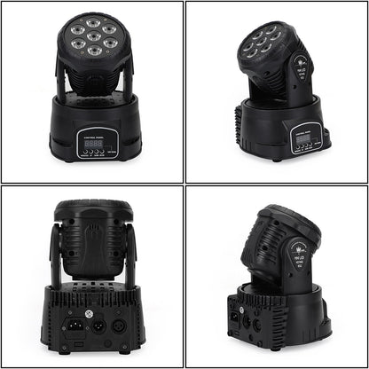 4Pcs 7 x10W Moving Head Stage Light 70W 7 LED RGBW DMX DJ Stage Party Lighting