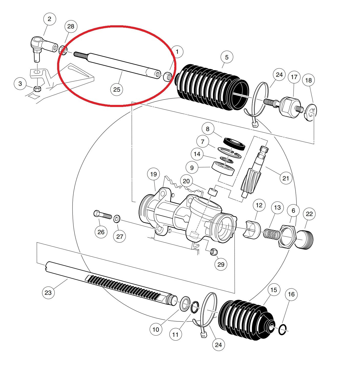 Steering Drag Link with Male Thread For Club Car DS Carts 103653401, 1036534-01