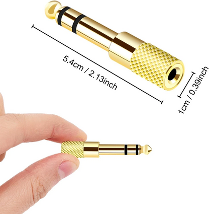 5x TRS Stereo Audio Headphone Adapter 6.35mm 1/4" Male to 3.5mm 1/8" Female Jack