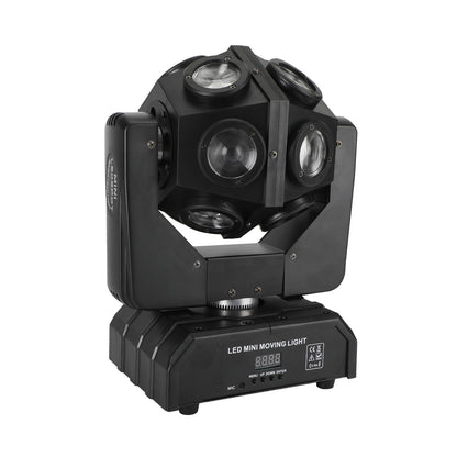 200W Moving Head 12 LED Rotating Beam Stage Light RGBW DJ Disco Party DMX US