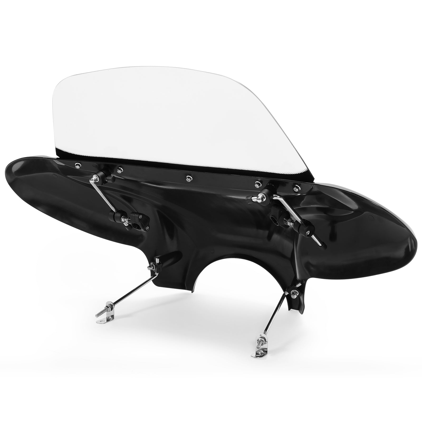 Solid Spare Fits Harley Yamaha Honda Motorcycle Front Batwing Fairing Windshield, ABS