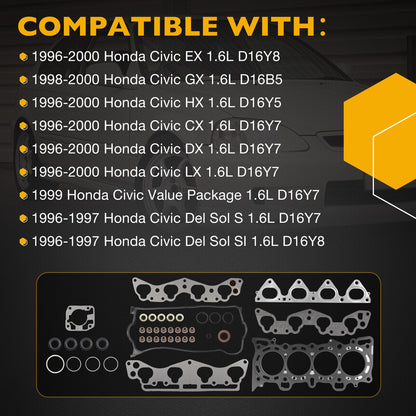 HS9915PT1 Cylinder Head Gasket Set Fit 1996-00 Honda Civic Del Sol HX CX DX 1.6L