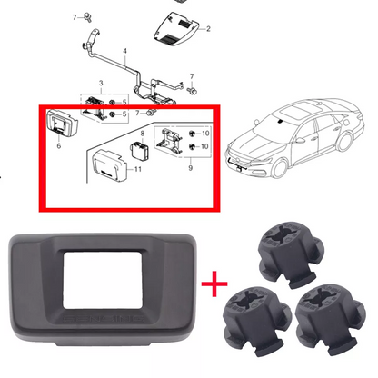 For Honda Accord 2018 2019 2020 Distance Sensor Milliwave Radar Cover + 3 Clip