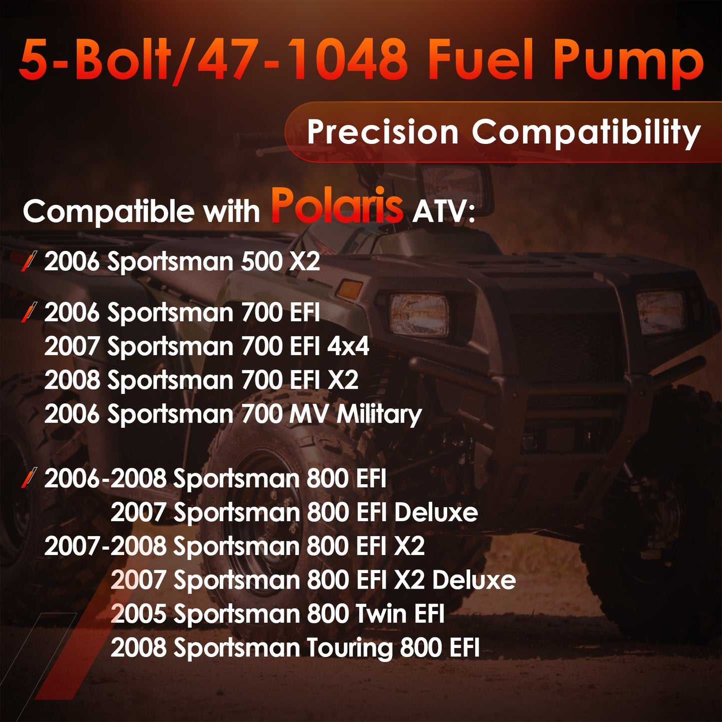 5-Bolt Fuel Pump Assembly Fit 05-08 Polaris Sportsman 500 700 800 EFI ATV 471048
