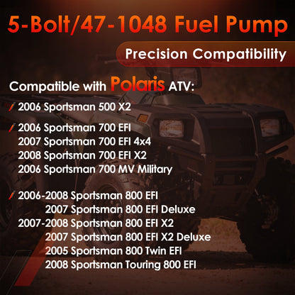 5-Bolt Fuel Pump Assembly Fit 05-08 Polaris Sportsman 500 700 800 EFI ATV 471048