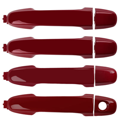 4X Exterior Door Handles Front / Rear Kit Fit 2012-2017 Toyota Camry Outside Red