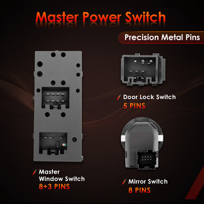 Driver Side Master Power Window Mirror Door lock Switch For 2004-2008 Ford F-150