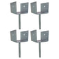 U Shaped 6x6 Deck Post Concrete Anchor Spike Fence Base, Zinc Plated (4)