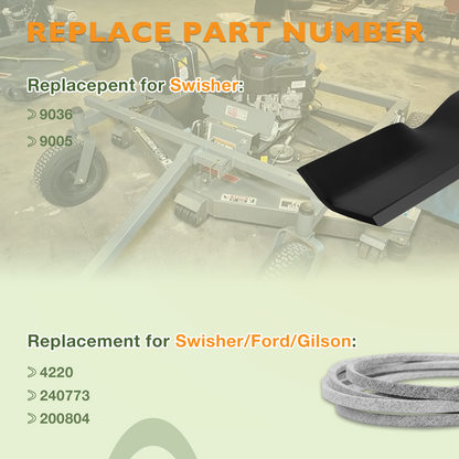 2X 9036 Lawn Mower Blade & 74" 4220 Belt Set For Swisher 44" Finish Cut Mowers