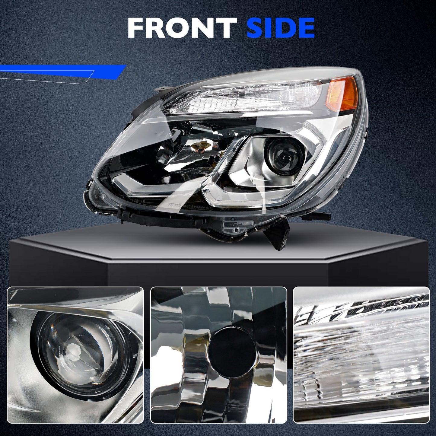 Halogen Chrome Headlight Assy Front Left Dirver Side For 2016-2017 Chevy Equinox
