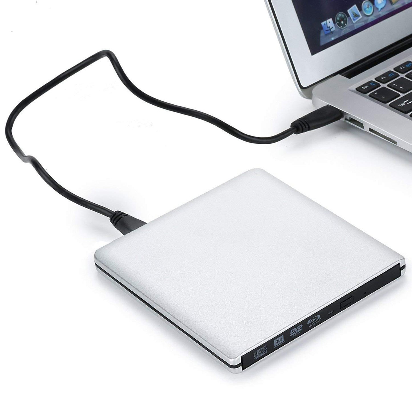4K BD Burner External USB Super Slim DVD RW CD Writer Portable Drive Silver